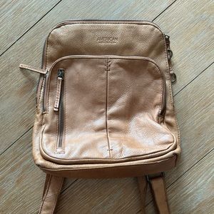 American Leather backpack purse in camel color